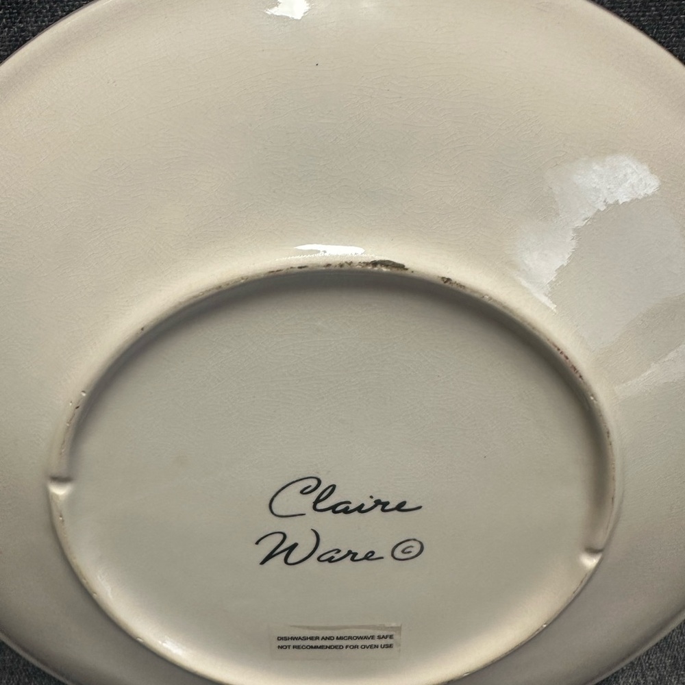 Anthropologie Claire Ware Colorful Floral Art Plate - Picture 7 of 8